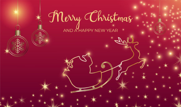 Christmas Background Santa and Reindeer Illustrations