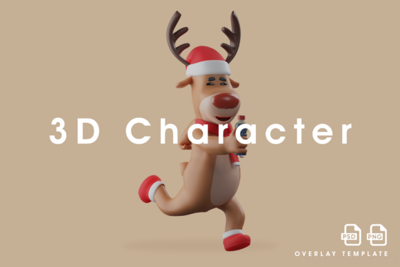 Christmas Deer 3D Holding a Coke Bottle Illustration Review