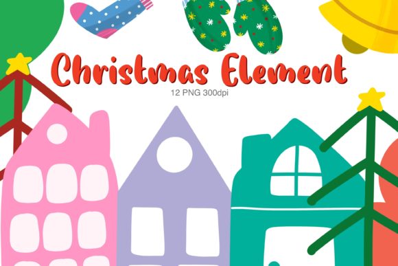 Christmas Element Clipart Illustrations for Branding