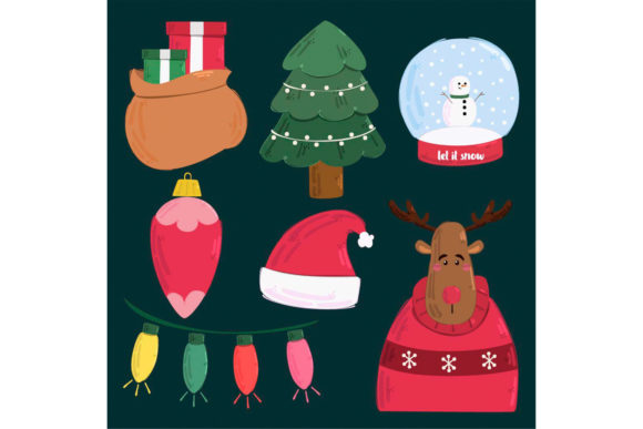 Christmas Elements Illustration for Local Branding