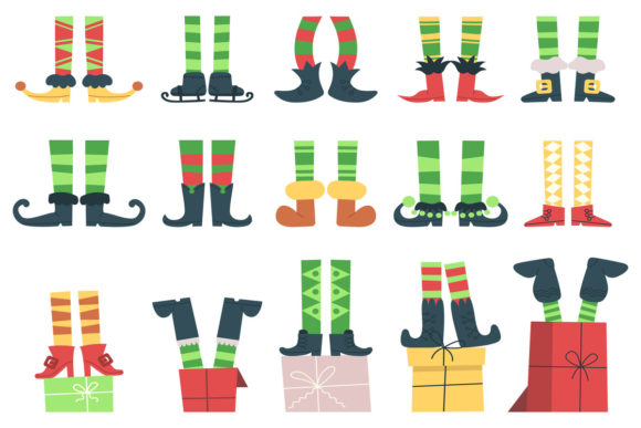 Christmas Elves Feet Illustration for Local Branding