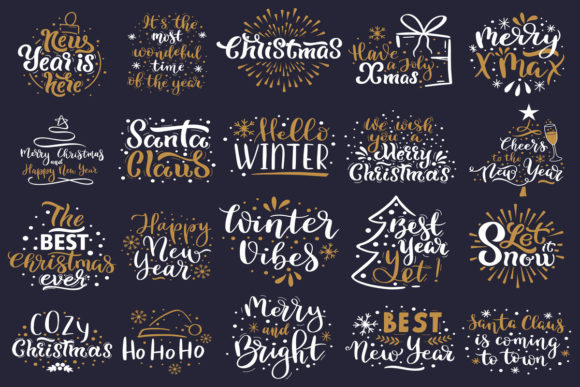 Christmas Lettering Illustrations for Local Business Branding