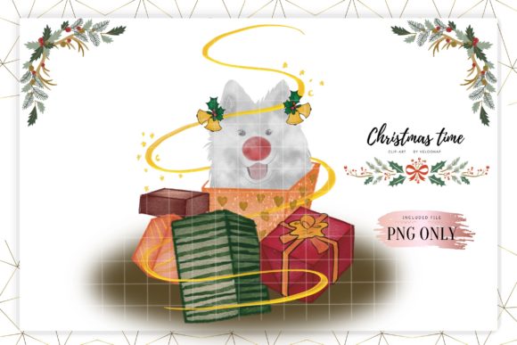 Christmas Lovely Dog Watercolour Illustration Review