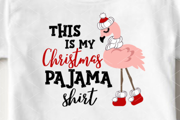 Christmas Pajama Shirt Pink Flamingo Illustration Review