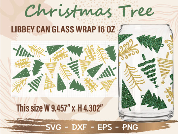 Christmas Tree Libbey Can Glass Wrap Embroidery Review
