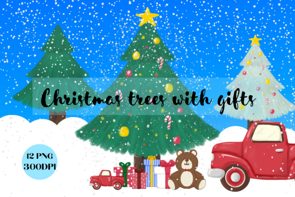Christmas Tree with Gifts Clipart Review
