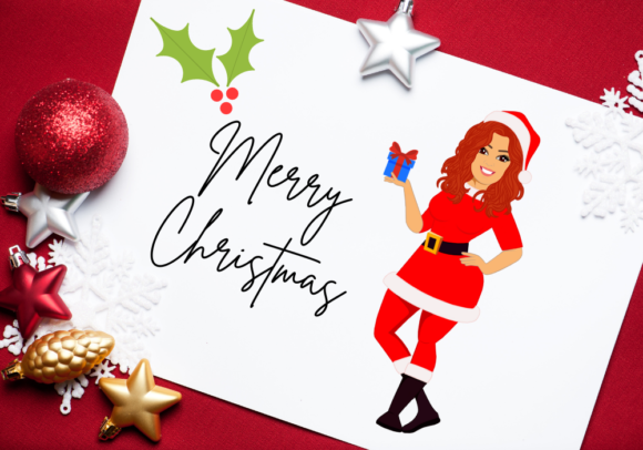 Christmas Woman Clip Art Character Illustrations Review
