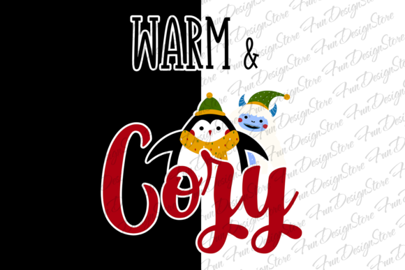 Christmas Yeti, Penguin, Quotes Clipart Illustrations