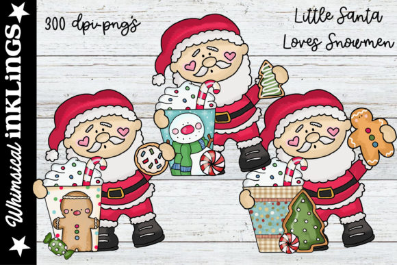 Little Santa Loves Christmas Treats Illustrations for Local Branding
