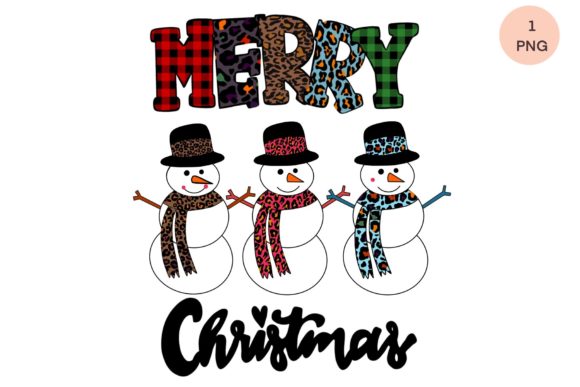 Merry Christmas Snowman Sublimation Illustrations