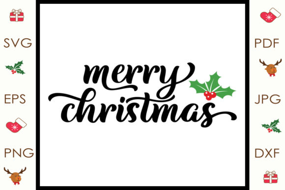 Mistletoe Merry Christmas Svg for Illustrations