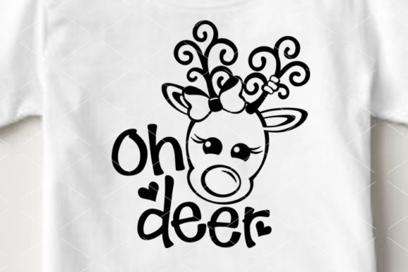 Oh Deer Antlers Bow Christmas Lights Illustrations