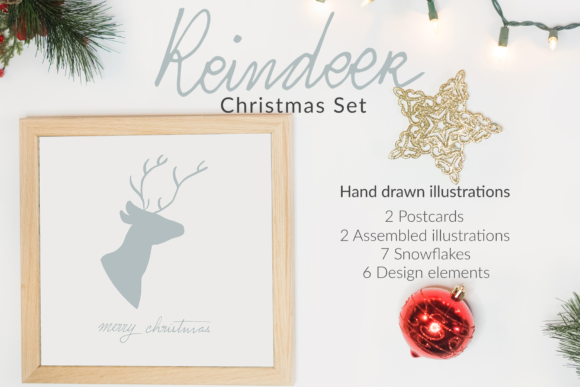 Reindeer Christmas Set Illustrations