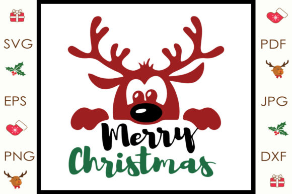 Reindeer Merry Christmas SVG for Website and Editorial Use