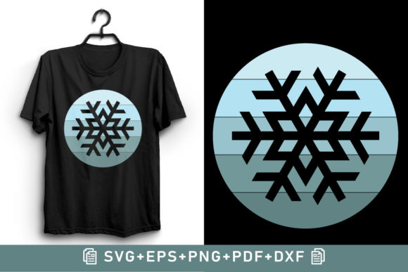 Retro Vintage Christmas Snowflake Design Illustrations