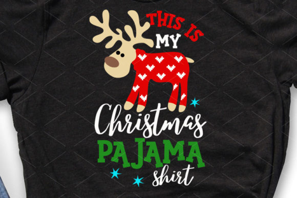 This is My Christmas Pajama Shirt Deer Illustration