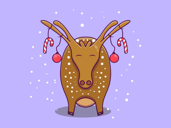 Vector Christmas Deer Cartoon Illustration Review
